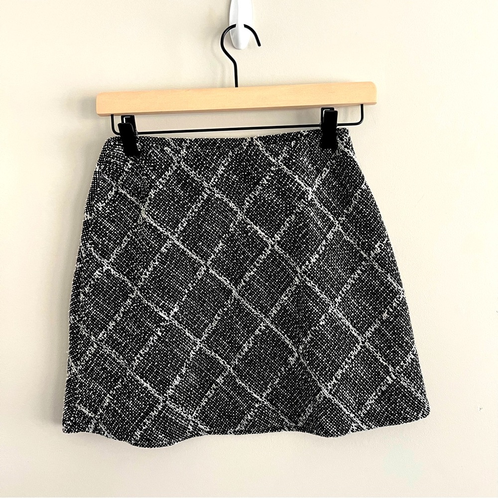 Mango Tweed Mini Skirt Small